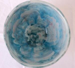 Inside light blue bowl 